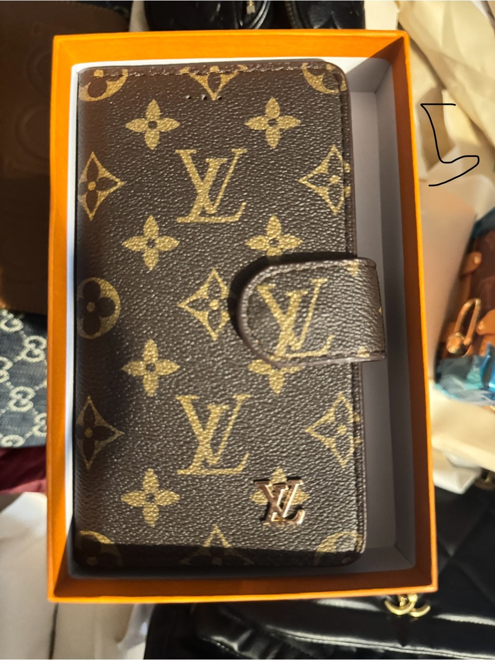 Monogram wallet/universal cellphone wallet
